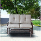 Tolentino 2-Person Brown Outdoor Loveseat Glider