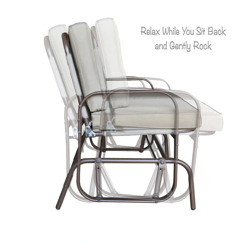 Tolentino 2-Person Brown Outdoor Loveseat Glider