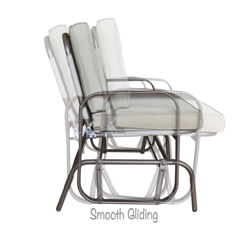 Tolentino 2-Person Brown Outdoor Loveseat Glider
