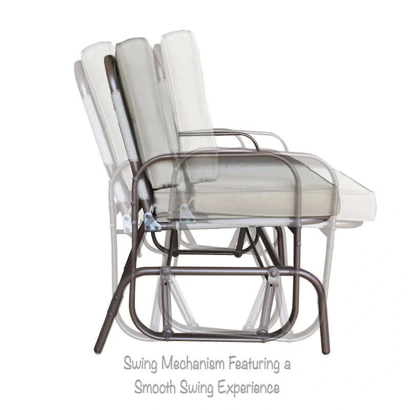 Tolentino 2-Person Brown Outdoor Loveseat Glider