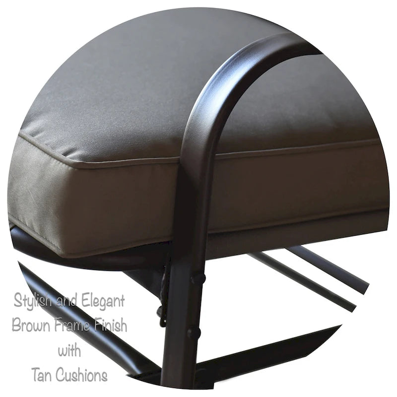 Tolentino 2-Person Brown Outdoor Loveseat Glider