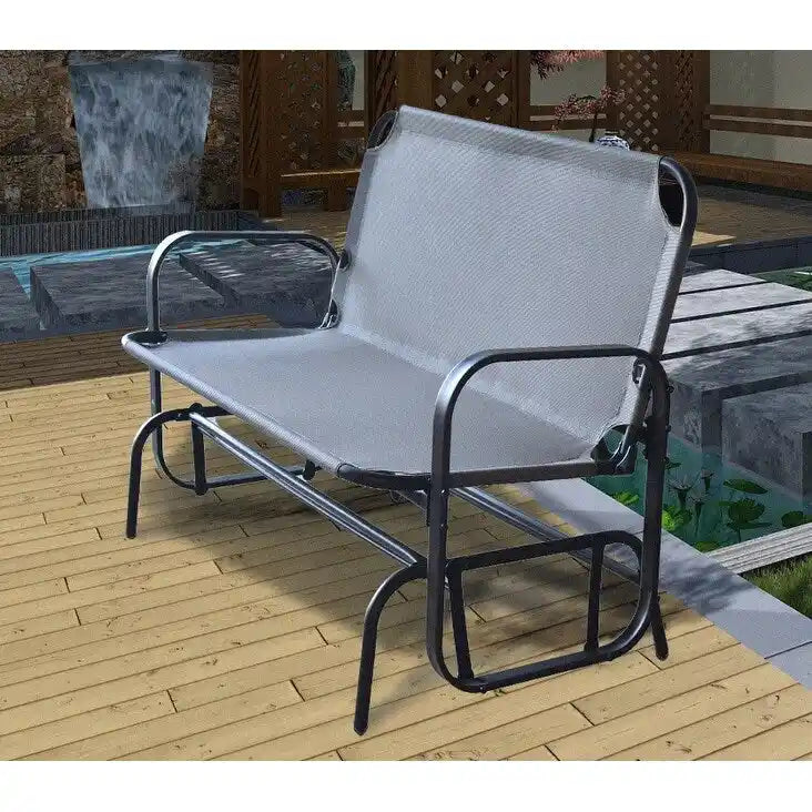 Tolentino 2-Person Brown Outdoor Loveseat Glider