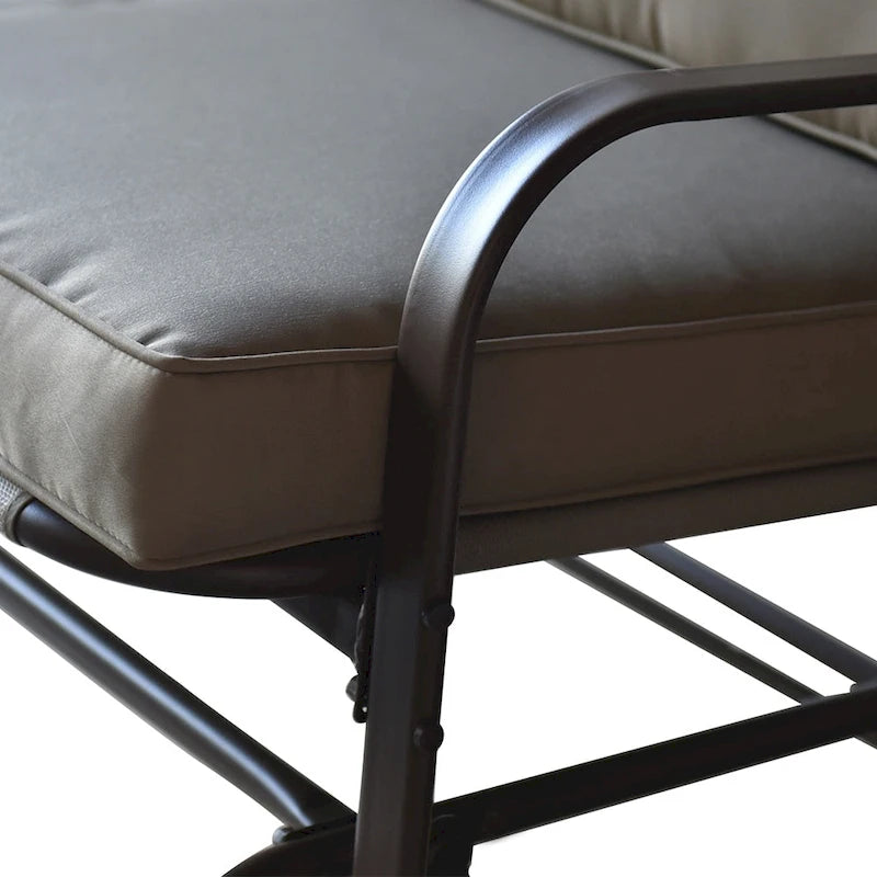 Tolentino 2-Person Brown Outdoor Loveseat Glider