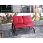 Tolentino 2-Person Brown Outdoor Loveseat Glider
