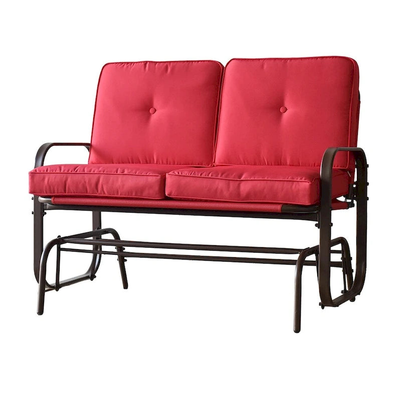 Tolentino 2-Person Brown Outdoor Loveseat Glider