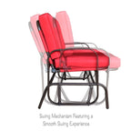 Tolentino 2-Person Brown Outdoor Loveseat Glider