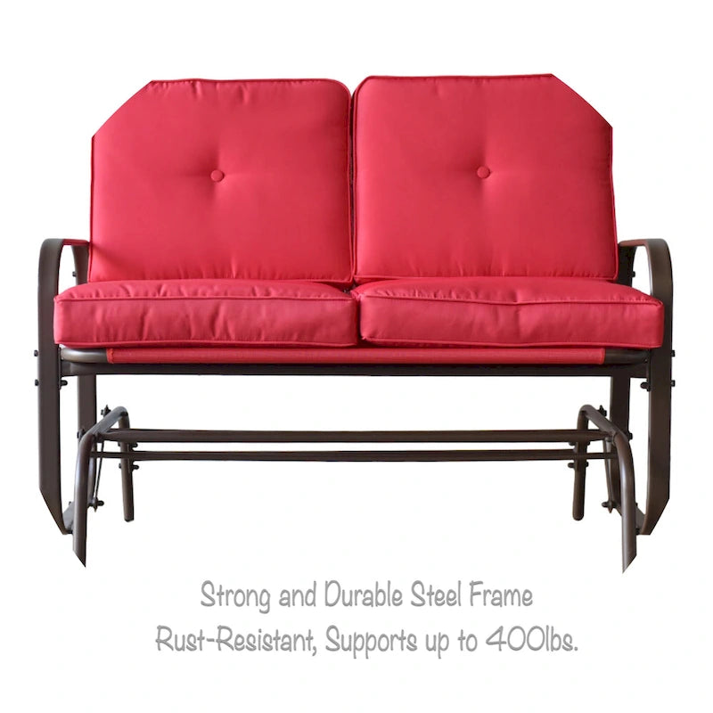 Tolentino 2-Person Brown Outdoor Loveseat Glider
