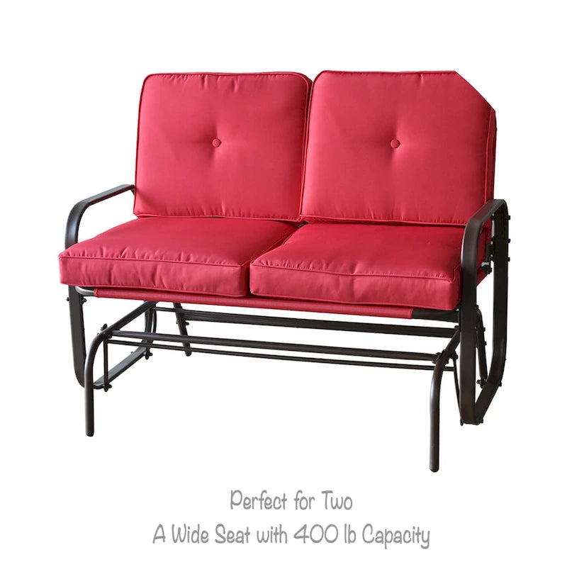 Tolentino 2-Person Brown Outdoor Loveseat Glider