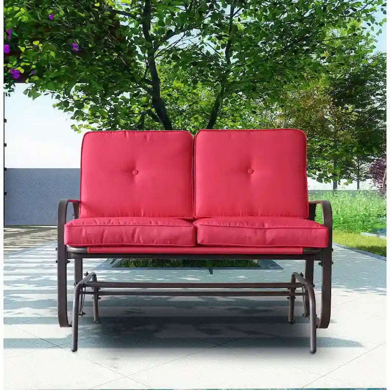 Tolentino 2-Person Brown Outdoor Loveseat Glider