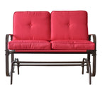 Tolentino 2-Person Brown Outdoor Loveseat Glider