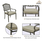 Cast Aluminum 5-Piece Outdoor Patio Dining Set with Table and Chairs