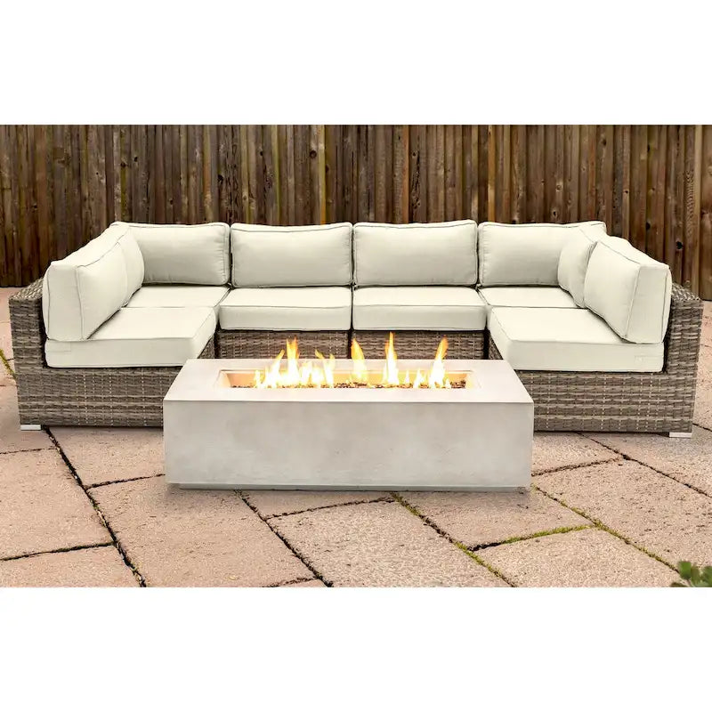 LSI 4 Person Seating Group With Firepit And Sunbrella Cushions