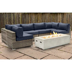 LSI 4 Person Seating Group With Firepit And Sunbrella Cushions