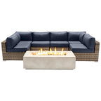 LSI 4 Person Seating Group With Firepit And Sunbrella Cushions