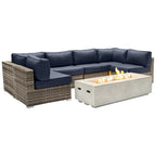 LSI 4 Person Seating Group With Firepit And Sunbrella Cushions