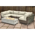 LSI 4 Person Seating Group With Firepit And Sunbrella Cushions