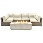 LSI 4 Person Seating Group With Firepit And Sunbrella Cushions