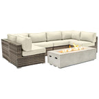 LSI 4 Person Seating Group With Firepit And Sunbrella Cushions