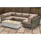 LSI 4 Person Seating Group With Firepit And Sunbrella Cushions