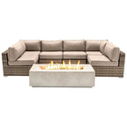LSI 4 Person Seating Group With Firepit And Sunbrella Cushions