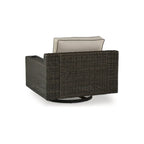 Signature Design by Ashley Coastline Bay Brown Outdoor Swivel Lounge with Cushion - 42.63 W x 36.25 D x 35 H