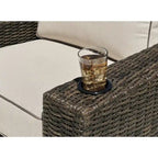 Signature Design by Ashley Coastline Bay Brown Outdoor Swivel Lounge with Cushion - 42.63 W x 36.25 D x 35 H