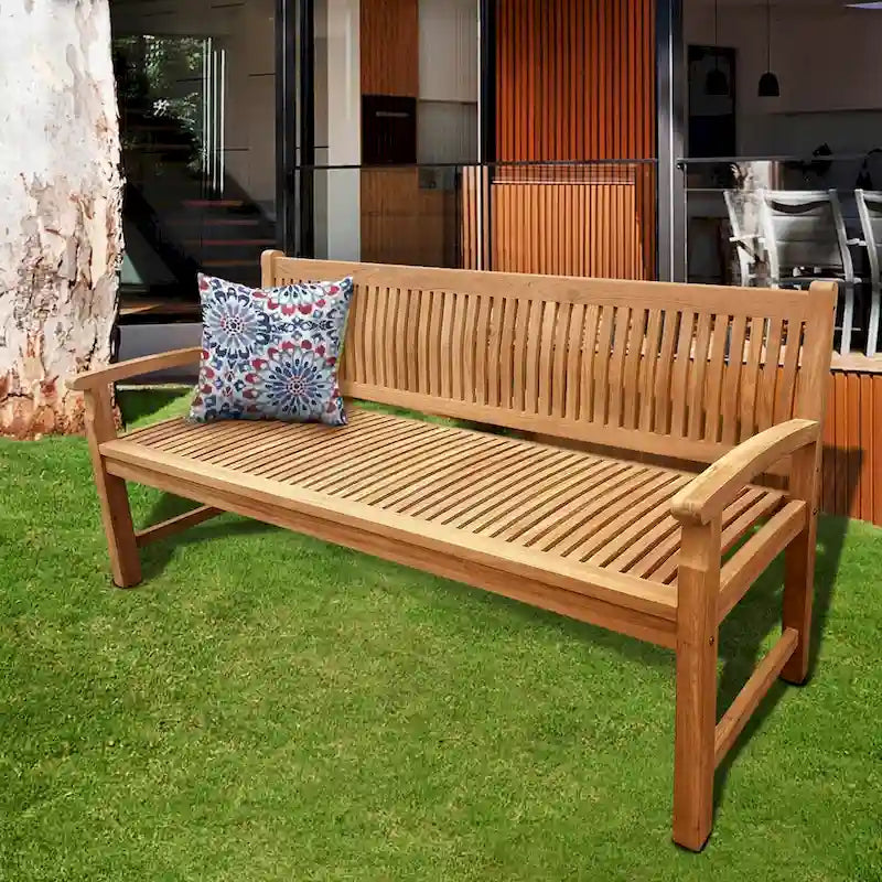 Seven Seas Teak El Mar Teak Wood Outdoor Patio Bench, 6 Foot