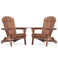 Wooden Outdoor Folding Adirondack Chair Set of 2 Wood Lounge Patio Chair