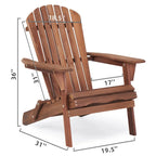 Wooden Outdoor Folding Adirondack Chair Set of 2 Wood Lounge Patio Chair