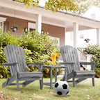 Wooden Outdoor Folding Adirondack Chair Set of 2 Wood Lounge Patio Chair