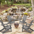 Wooden Outdoor Folding Adirondack Chair Set of 2 Wood Lounge Patio Chair