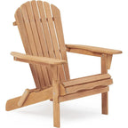 Wooden Outdoor Folding Adirondack Chair Set of 2 Wood Lounge Patio Chair