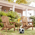 Wooden Outdoor Folding Adirondack Chair Set of 2 Wood Lounge Patio Chair
