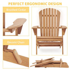 Wooden Outdoor Folding Adirondack Chair Set of 2 Wood Lounge Patio Chair
