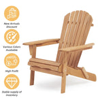 Wooden Outdoor Folding Adirondack Chair Set of 2 Wood Lounge Patio Chair