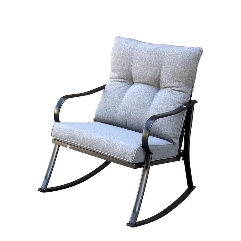 3 Pieces Patio Outdoor Rocker Patio Chairs and Table Set Elegant Patio Bistro Set for Lawn Garden Backyard