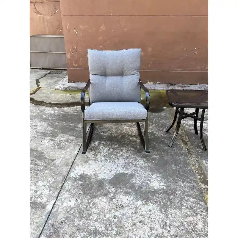 3 Pieces Patio Outdoor Rocker Patio Chairs and Table Set Elegant Patio Bistro Set for Lawn Garden Backyard