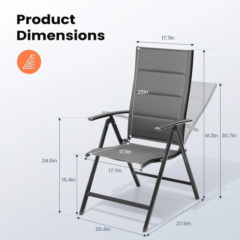 7-Piece Patio Dining Furniture Set with Adjustable Folding Dining Chairs 1 Expandable Dining Table