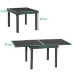 7-Piece Patio Dining Furniture Set with Adjustable Folding Dining Chairs 1 Expandable Dining Table