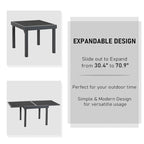 7-Piece Patio Dining Furniture Set with Adjustable Folding Dining Chairs 1 Expandable Dining Table