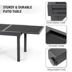 7-Piece Patio Dining Furniture Set with Adjustable Folding Dining Chairs 1 Expandable Dining Table