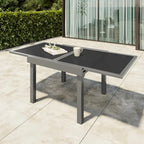 7-Piece Patio Dining Furniture Set with Adjustable Folding Dining Chairs 1 Expandable Dining Table