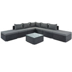 8-Piece Outdoor Wicker Reversible Patio Sectional Sofa with Cushions