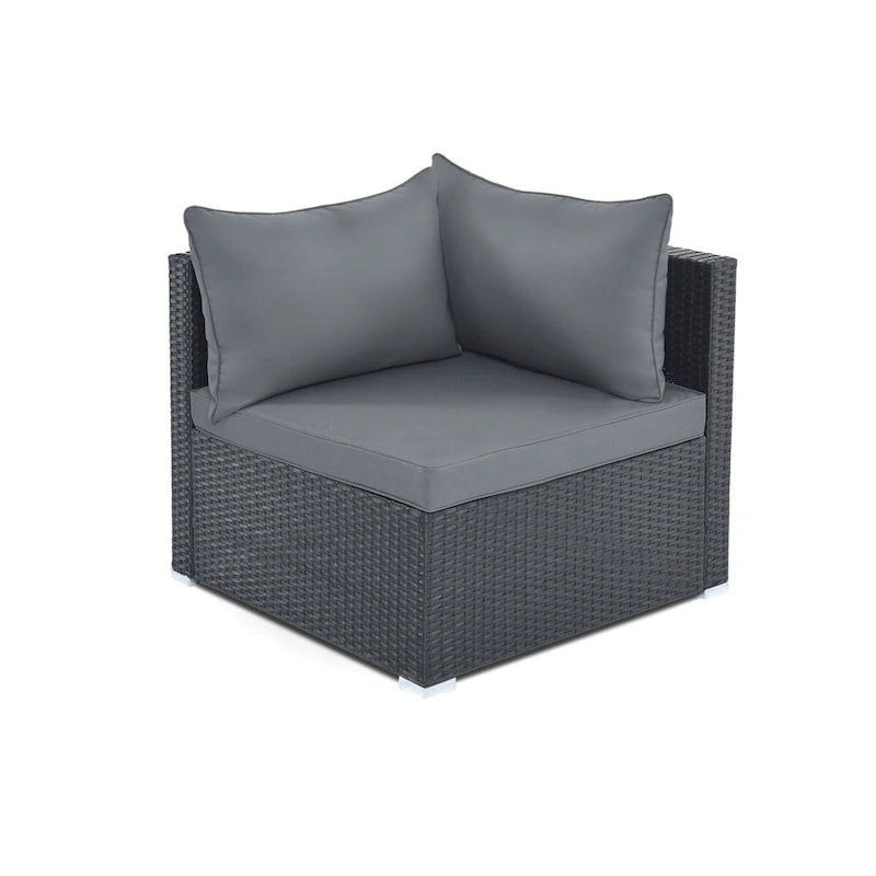 8-Piece Outdoor Wicker Reversible Patio Sectional Sofa with Cushions
