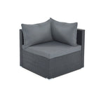 8-Piece Outdoor Wicker Reversible Patio Sectional Sofa with Cushions