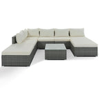 8-Piece Outdoor Wicker Reversible Patio Sectional Sofa with Cushions