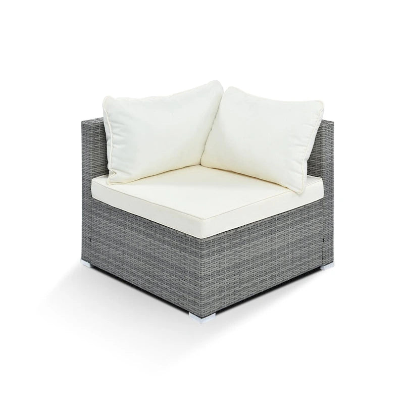 8-Piece Outdoor Wicker Reversible Patio Sectional Sofa with Cushions
