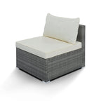 8-Piece Outdoor Wicker Reversible Patio Sectional Sofa with Cushions