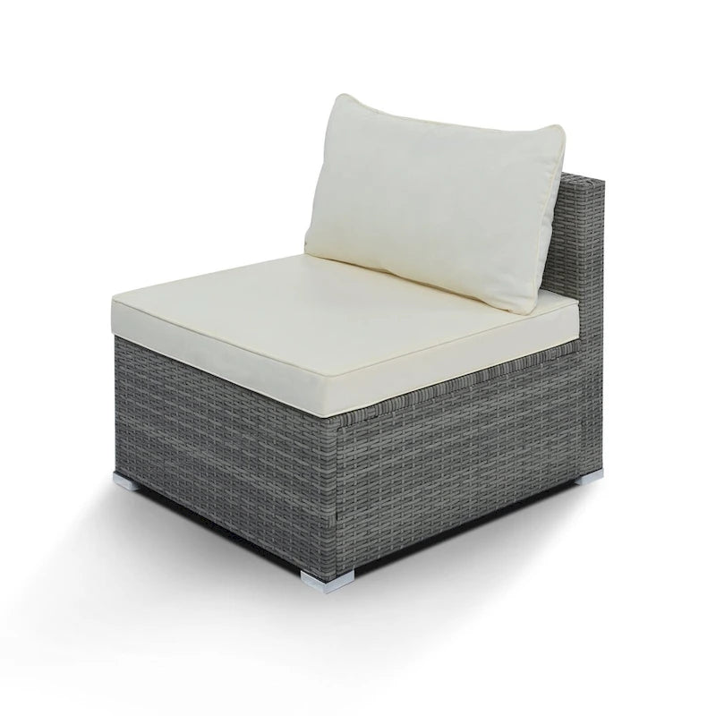8-Piece Outdoor Wicker Reversible Patio Sectional Sofa with Cushions