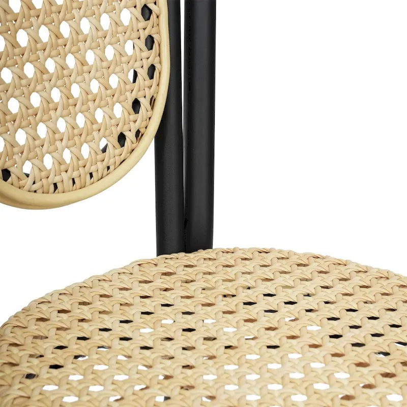 2 Pack All-Weather Commercial Paris Chairs with Metal Frames - N/A